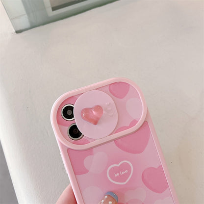 Pink Love Heart Phone Case For iPhone Bumper Silicone Cover