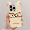 Glasses Bear iPhone Case Cute Silicone 12 13 14 15 16 Pro Max