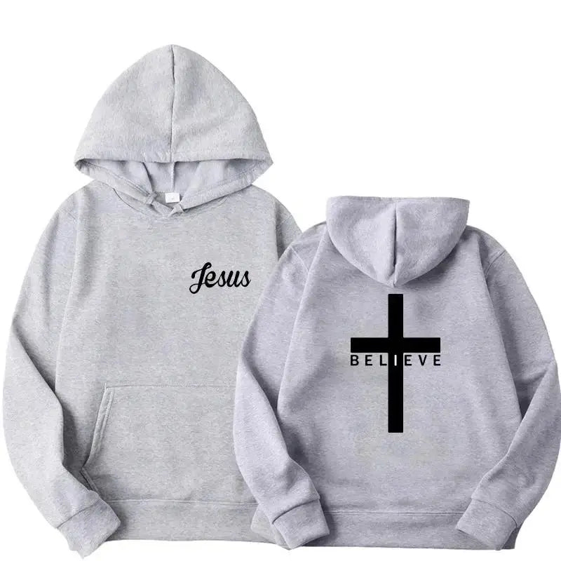 Men's Believe Cross Jesus Hoodie