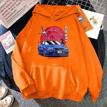 Hoodie Men Sweatshirts for Car Japanese Streetwear