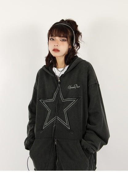 Hoodie Women Sweet Star Graphics Sweatshirts Fashion Pink Oversized Sport