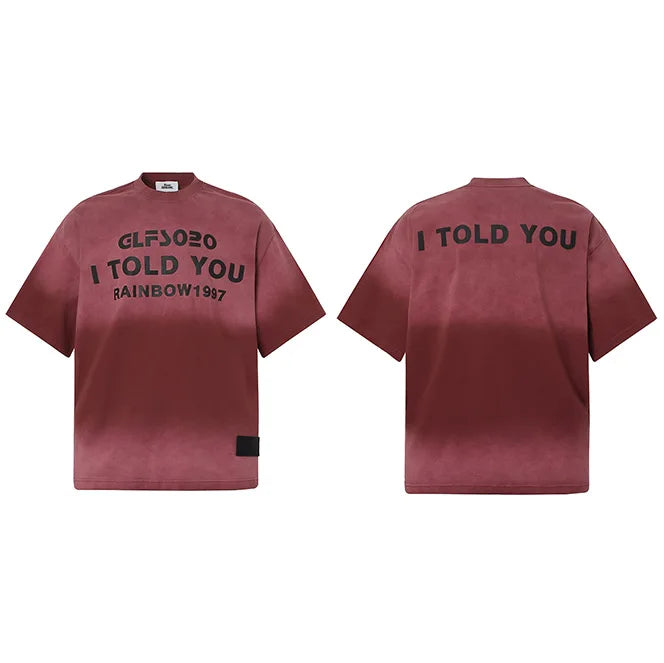 Men Hip Hop T-Shirt Faded Red Vintage Print