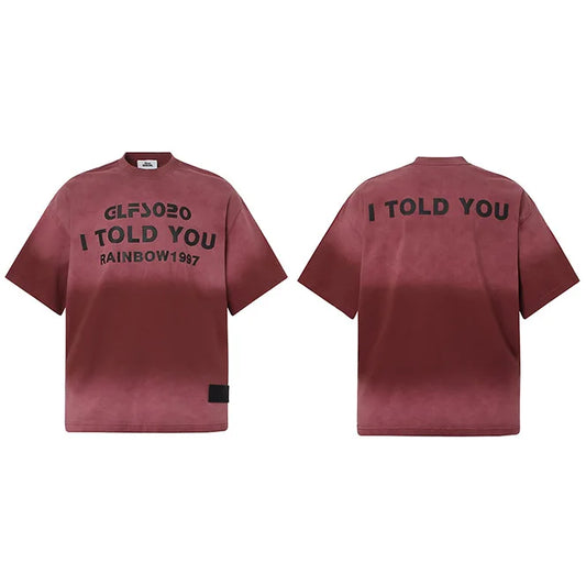 Men Hip Hop T-Shirt Faded Red Vintage Print