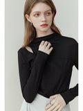 Sweater Women Half-high Collar Simple Slim Tops Cotton Knit Sweaters