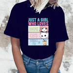 Nur ein Mädchen, das Anime-Katzen Boba liebt T-Shirt Frauen Streetwear