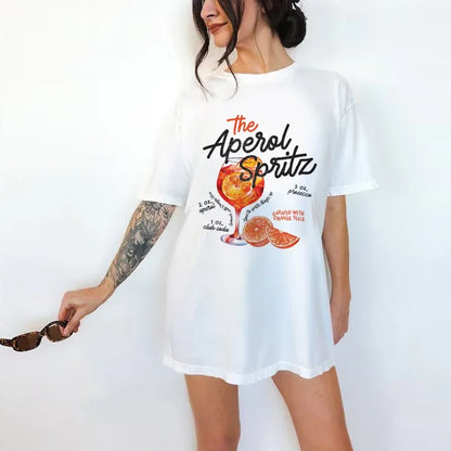 Aperol Spritz Graphic Tee Women’s Vintage Harajuku Casual Top