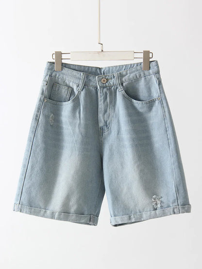 Ripped High Waist Denim Shorts Women Summer