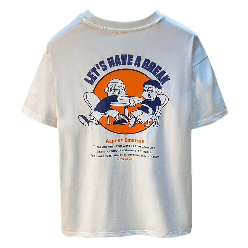 Men’s Street Style Loose T-Shirt Creative Print Casual Summer Top