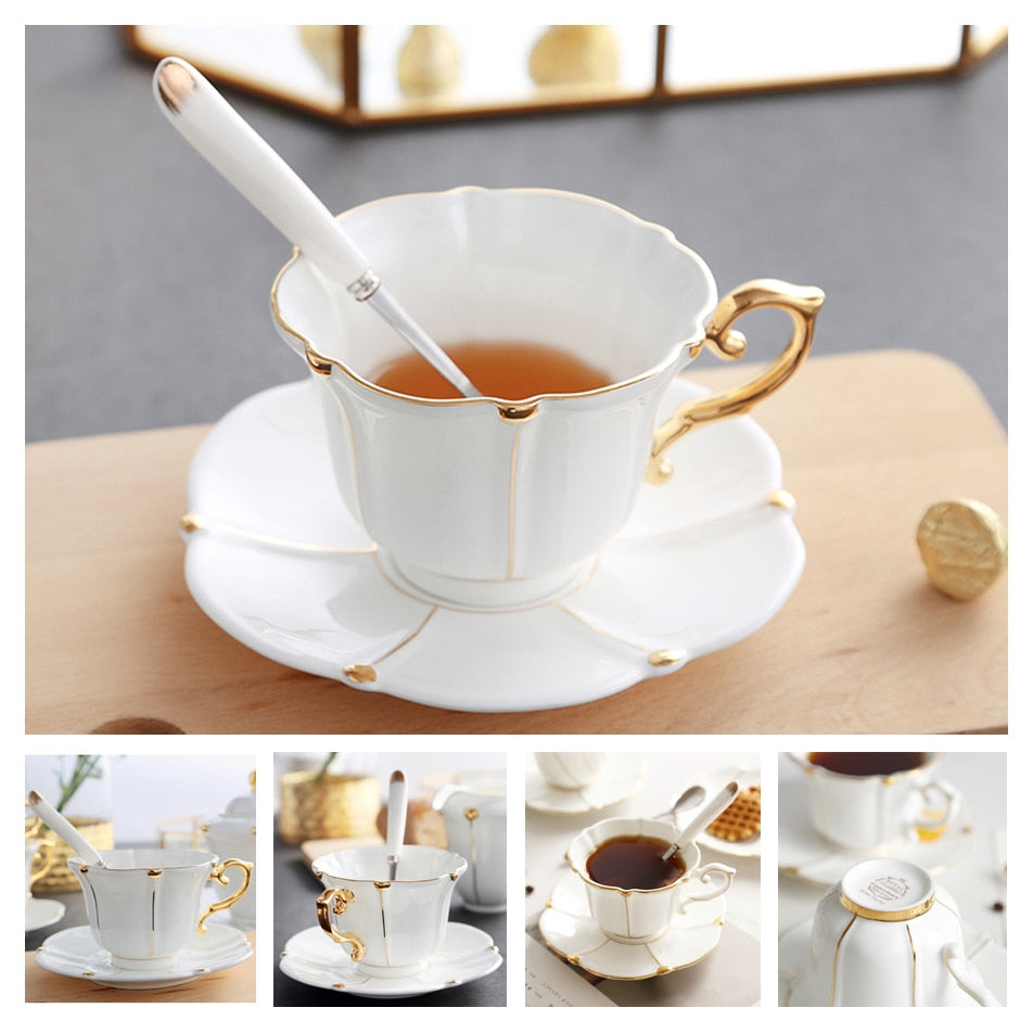 Coffee Cup Saucer Spoon Set Ceramic Mug Tea Cup Cafe