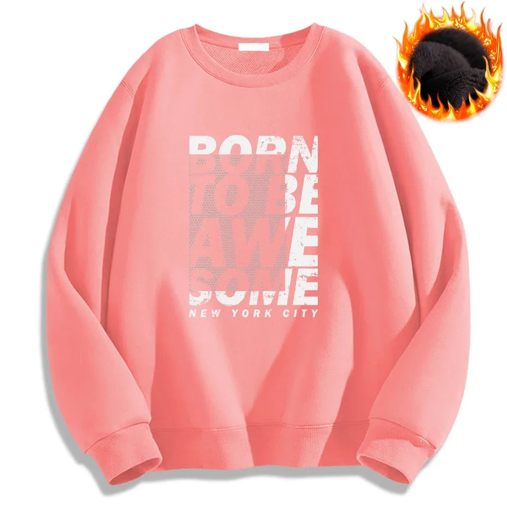 Born To Be A We Some Letter Printed Sweatshirt  Cozy Loose Pullover