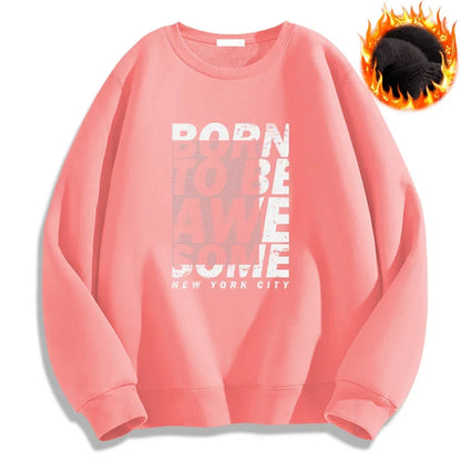 Born To Be A We Some Letter Printed Sweatshirt  Cozy Loose Pullover