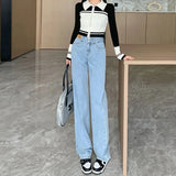 High Waisted Double Button Pants Fashion Leather Patch