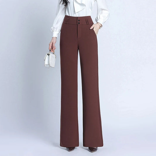 2025 High Waist Straight Leg Pants Casual Workwear Trousers