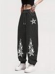 Stylish Shooting Star Joggers with Drawstring and Pockets