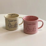 illustration American coffee cup pink couple water Cup Axolotl Stankey cup Cafe