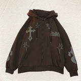 Autumn and Winter Embroidered Cross Fire Loose Sweater