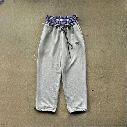 Y2K Boxer Sweatpants Double Waist Joggers