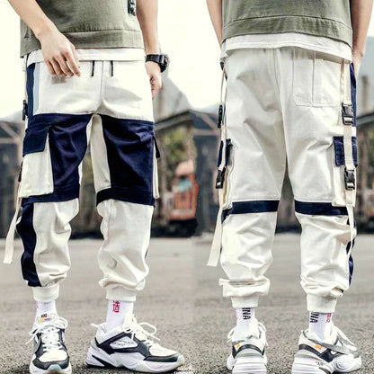 Joggers Cargo Pants for Men Casual Hip Hop Color Sweatpants Streetwear