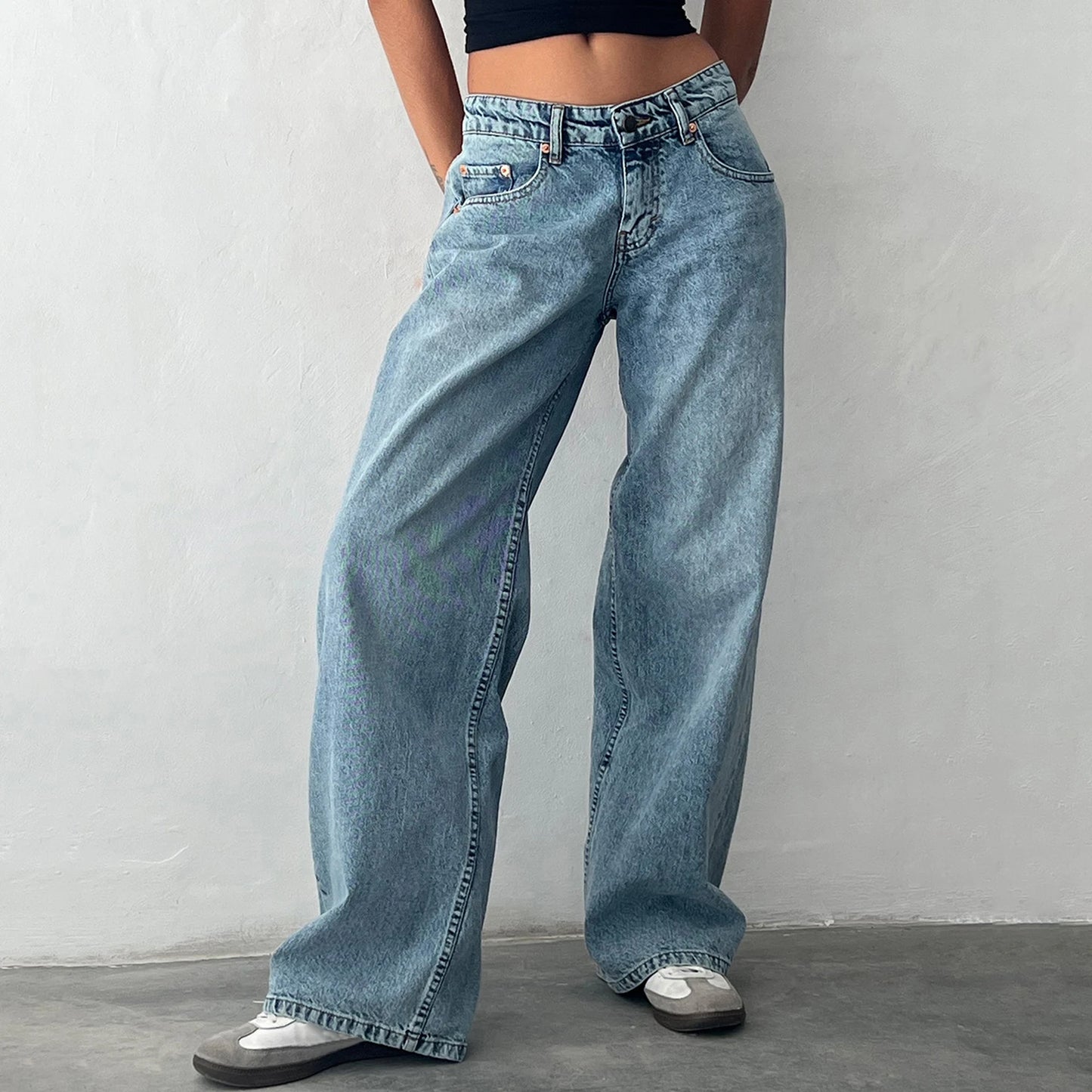 Y2K Low Rise Baggy Jeans for Women