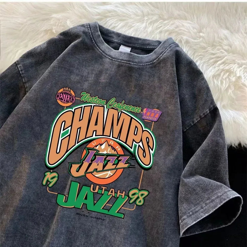 Men's Cartoon Print Summer T-Shirt Breathable Trendy Graphic