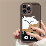 Stapelbare Katzen-Silikon-Telefonhülle für iPhone-Kameraobjektiv-Schutzabdeckung