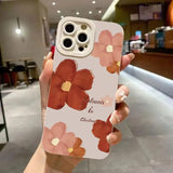 Solid Color Flowers Phone Case For iPhone