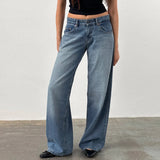 Women Y2K Aesthetic Low Rise Baggy Jeans Loose Fit Denim