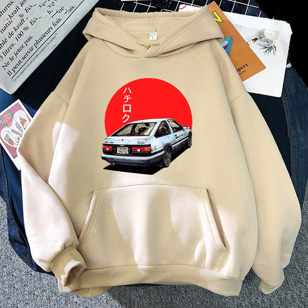 Männer Hoodie Harajuku Cartoon Auto Mode Pullover