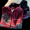 Star print vintage hoodies loose high street oversize sweatshirts trendy cool y2k cardigan