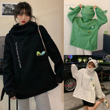 Hoodies Woma Black Green Korea Aesthetic Women