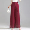 Women's Double Layer Chiffon Pants Elastic Waist Slim Chic