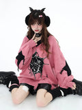 Loose Tassel Knit V-Neck Jacquard Lantern Sleeve Sleeves Sweater Autumn and Winter