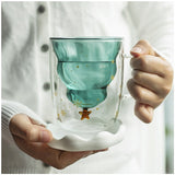 Mug Creative Double-Layer Glass Christmas Tree Star Water Cup