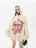 High Street Hip Hop Graffiti Letter Hoodie American Casual Street Printed y2k Sweater for Women