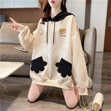 Spring  Autumn Thin Hooded Sweatshirt Women Cartoon