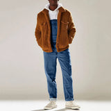 Streetwear Men's Solid Color Multi-pocket Denim Bib Overalls Casual Daily Denim Jumpsuit  (M)