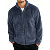Men’s Fleece Stand Collar Jacket – Warm Full Zip Thermal Coat for Fall Winter