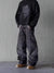Mens Wide Leg Jeans Flame Embroidered Graffiti Vintage Denim
