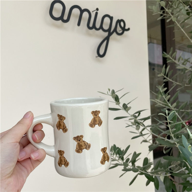 Cartoon Bear Ceramic Coffee Mug Cute Ceramic Mug