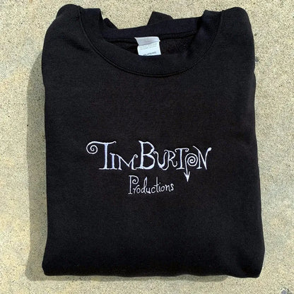 Tim Burton Embroidered Vintage Sweatshirt Women Cotton Pullover