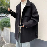 Men's Trendy Solid Windbreaker Vintage Casual Overcoat