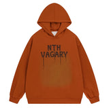 Men Letter Print Nth Vagary Hoodie Streetwear Casual Pullover