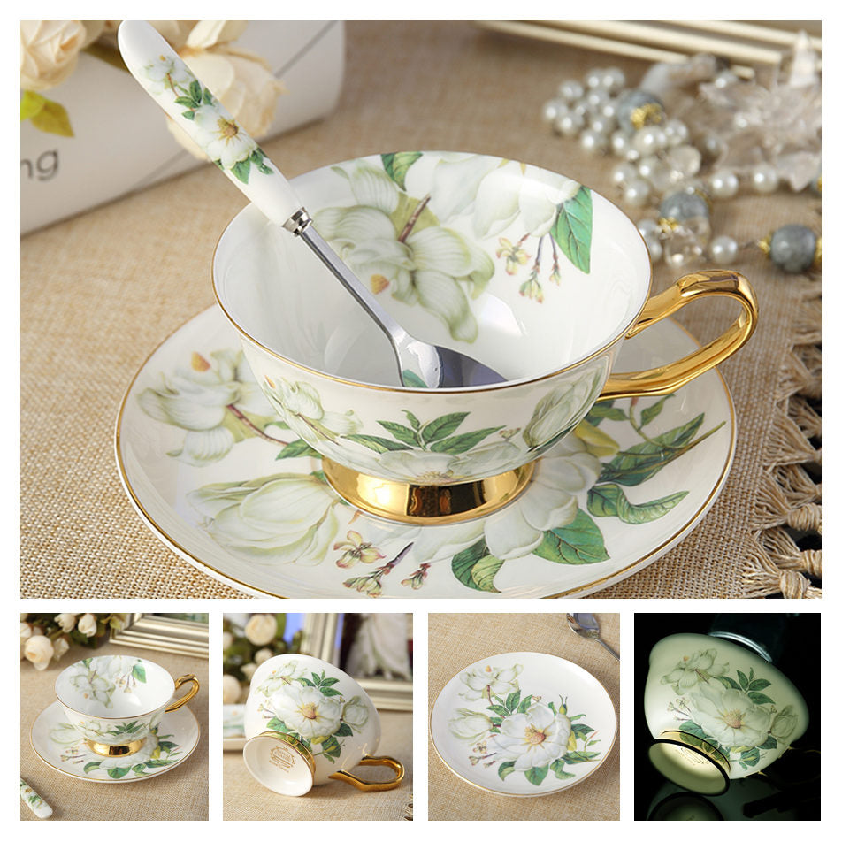 Coffee Cup Saucer Spoon Set Ceramic Mug Tea Cup Cafe