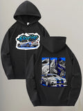 Men's Retro Racing Print Hip Hop Hoodie