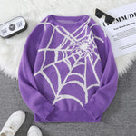 Men Spider Web Knit Pullover Sweater