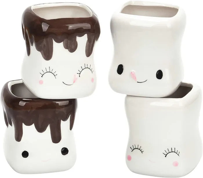 4PCS ceramic expression cotton candy mug mug coffee cup Marshmallow