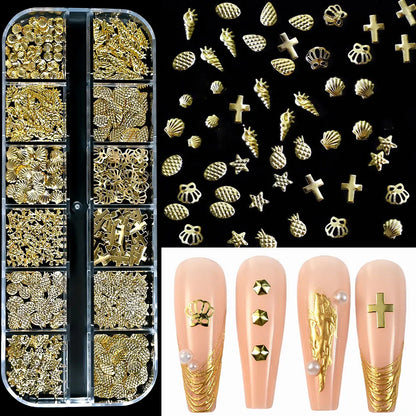 Gold Metallic Nail Art Decorations
