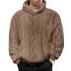 Men's Jacquard Velvet Hoodie - Reversible Pullover Sweater