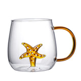 Glass Mug Cute Cartoon Animal Cup with Handle Coffee Milk Tea