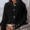 White Long Sleeve Blouse Women Stand Collar Button Up Shirt 2025